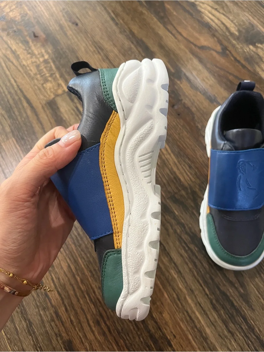 Kenzo Kids Navy, Blue and Green Velcro Sneakers